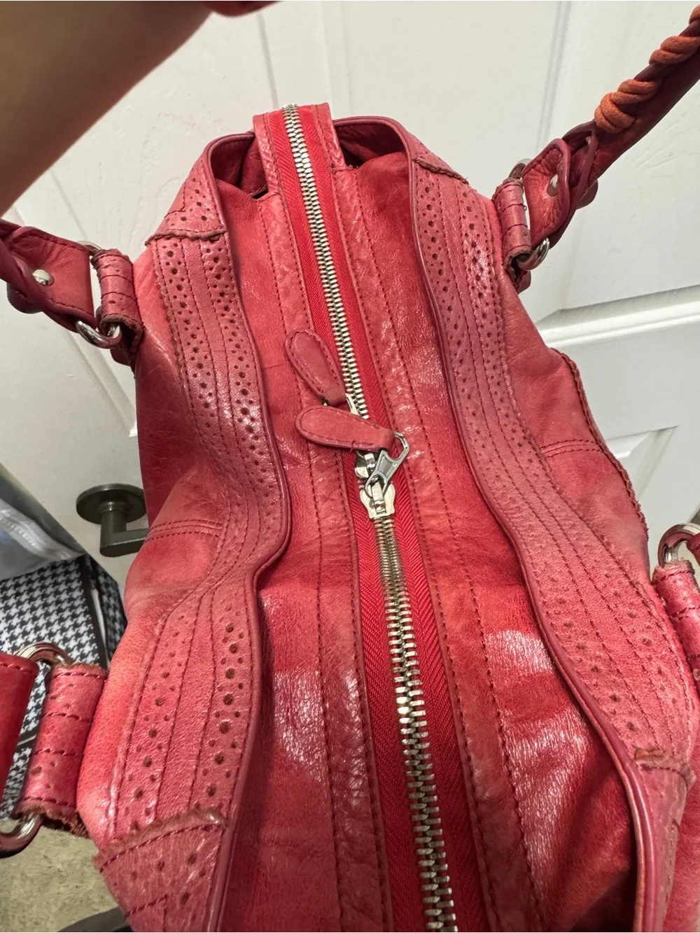 Balenciaga Giant Covered Brogues Part Time Red Leather Bag Vintage